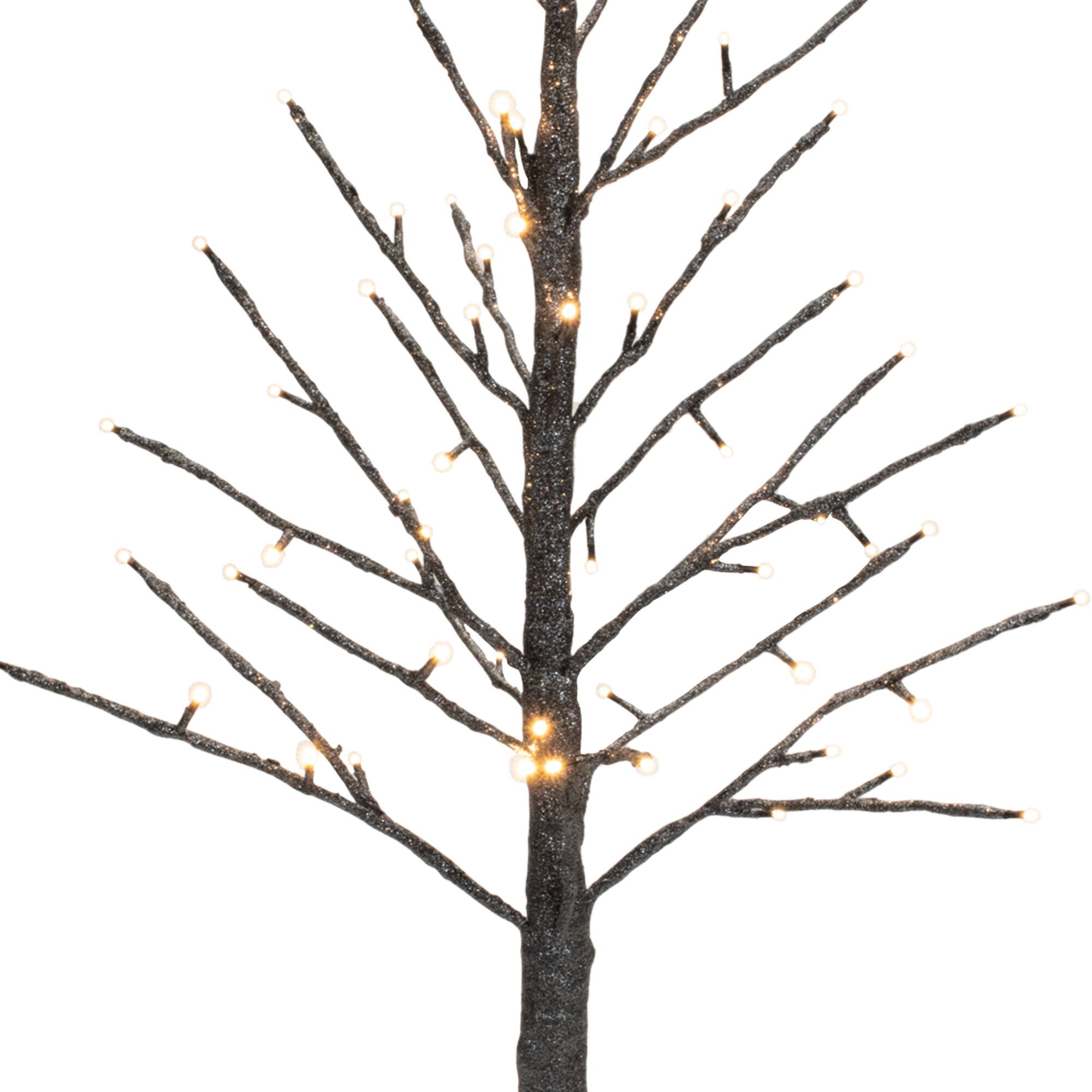 3ft. Glittery Black LED Glittered Twig Tree